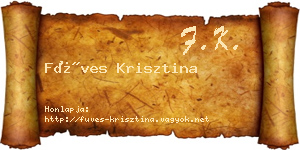 Füves Krisztina névjegykártya