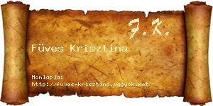 Füves Krisztina névjegykártya
